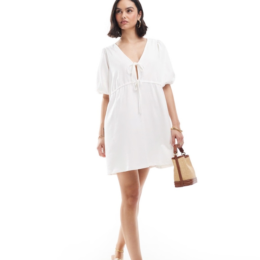 ASOS Cream Blouse with Tie Detail